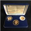 Image 1 : USA 24KT GOLD CLAD  'CC' GOLD TRIBUTE PROOF SET COMPLETE WITH CERTIFICATE AND CASE