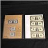 Image 1 : USA $1 UNCUT SHEET OF 4 BILLS COMPLETE WITH CASE