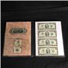 Image 1 : USA $2 UNCUT SHEET OF 4 BILLS COMPLETE WITH CASE