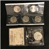 Image 1 : LOT OF 6 USA STATEHOOD QUARTERS AND 1942 CANADIAN 50 CENTS GRADED EF-40 .800 SILVER