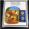 Image 1 : JFK LAUNCHES THE PEACE CORPS 1974  X2  50 CENT PIECES AND STAMP COMPLETE WITH INFO CARD