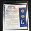 Image 2 : JFK LAUNCHES THE PEACE CORPS 1974  X2  50 CENT PIECES AND STAMP COMPLETE WITH INFO CARD