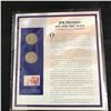 Image 2 : JFK  PROVIDES FOR THE AGED 2006 X2 50 CENT PIECES AND STAMP COMPLETE WITH INFO CARD