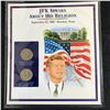 Image 1 : JFK  SPEAKS ABOUT HIS RELIGION  2008   X2  50 CENT PIECES AND STAMP COMPLETE WITH INFO CARD