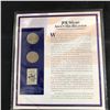 Image 2 : JFK  SPEAKS ABOUT HIS RELIGION  2008   X2  50 CENT PIECES AND STAMP COMPLETE WITH INFO CARD