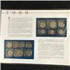 Image 2 : USA 1980  COIN AND STAMP SET COMPLETE WITH INFO CARD