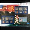 Image 1 : USA 1985  COIN AND STAMP SET COMPLETE WITH INFO CARD