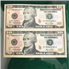 Image 1 : USA UNCUT SHEET OF 2006 $10.00 BILLS