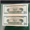 Image 2 : USA UNCUT SHEET OF 2006 $20.00 BILLS