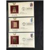 Image 1 : LOT OF 3 USA  FIRST DAY COVERS WITH 23KT GOLD STAMPS