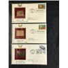 Image 1 : LOT OF 3 USA  FIRST DAY COVERS WITH 23KT GOLD STAMPS