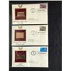 Image 1 : LOT OF 3 USA  FIRST DAY COVERS WITH 23KT GOLD STAMPS