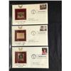 Image 1 : LOT OF 3 USA  FIRST DAY COVERS WITH 23KT GOLD STAMPS