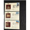 Image 1 : LOT OF 3 USA  FIRST DAY COVERS WITH 23KT GOLD STAMPS