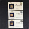 Image 1 : LOT OF 3 USA  FIRST DAY COVERS WITH 23KT GOLD STAMPS