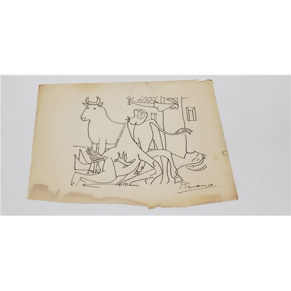 PABLO PICASSO ON TRANSLUCENT VELLUM PAPER