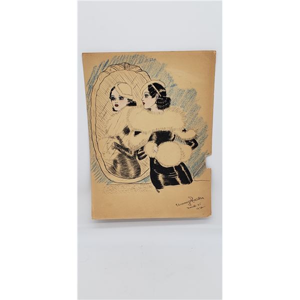 PEN AND INK ON PAPER 1932 UNKNOWN ARTIST SIGNED