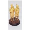 Image 1 : ANTIQUE CHINESE HAND CARVED FIGURES ON PEDESTAL