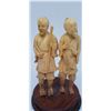 Image 2 : ANTIQUE CHINESE HAND CARVED FIGURES ON PEDESTAL