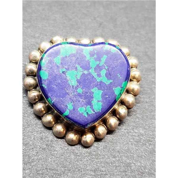 STERLING SILVER HEART PIN/PENDANT