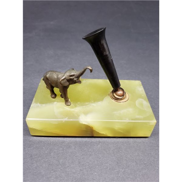 MINIATURE BRONZE & MARBLE DESK SET