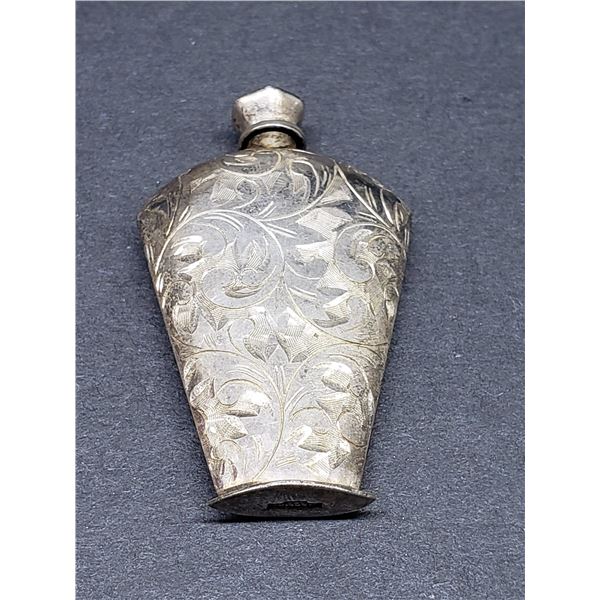 STERLING SILVER ENGRAVED SNUFF BOTTLE