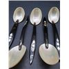 Image 2 : SET OF 5 MOTHER OF PEARL INLAID SPOONS