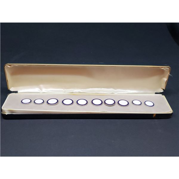 ENAMELED BUTTONS IN ORIGINAL BOX