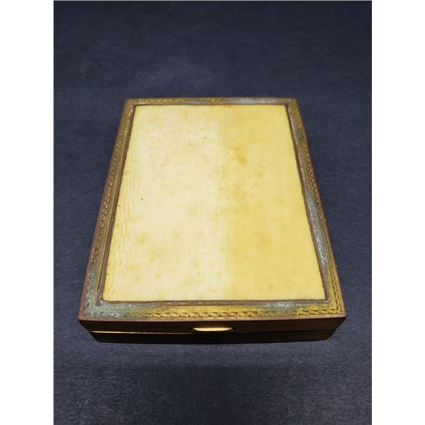 FRENCH BRONZE AND CARVED OUTER CASE TRAVEL CLOCK