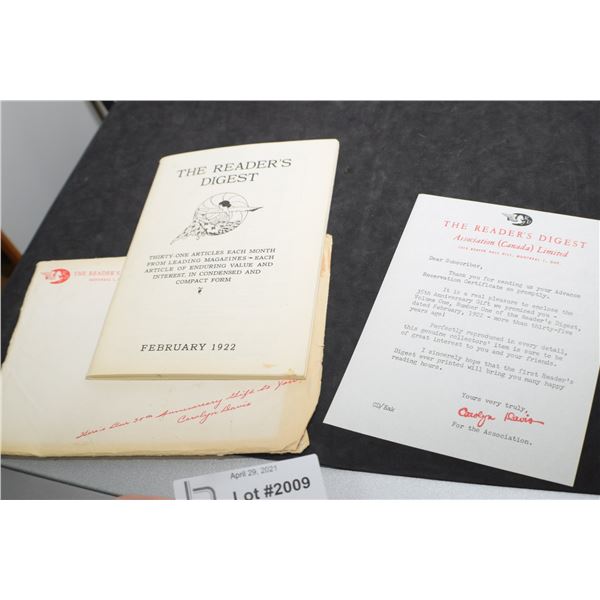 1957 REPRINT OF FIRST EVER READERS DIGEST