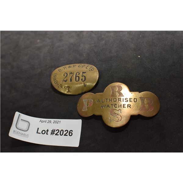 ANTIQUE EMPLOYEE CAP BADGES