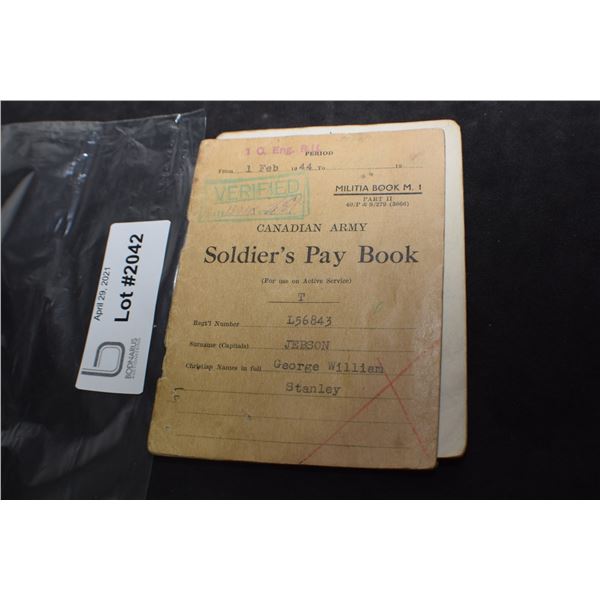 WW2 CANADIAN SOLDIERS PAYBOOK