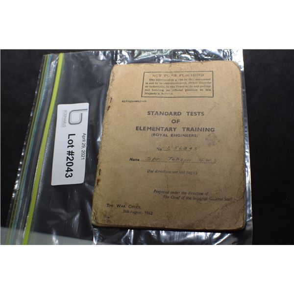 WW2 CANADIAN SOLDIERS TRAINING BOOKLET