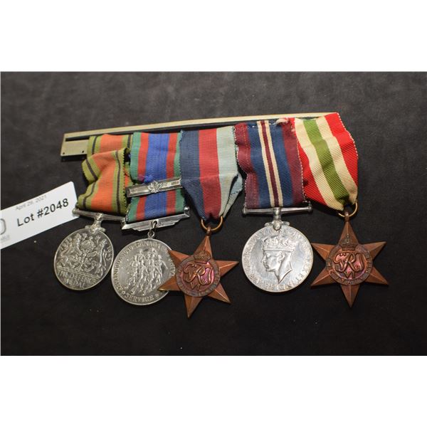 5 WWII CANADIAN   SOLDIERS STERLING WAR MEDAL MEDAL BAR / RIBBONS