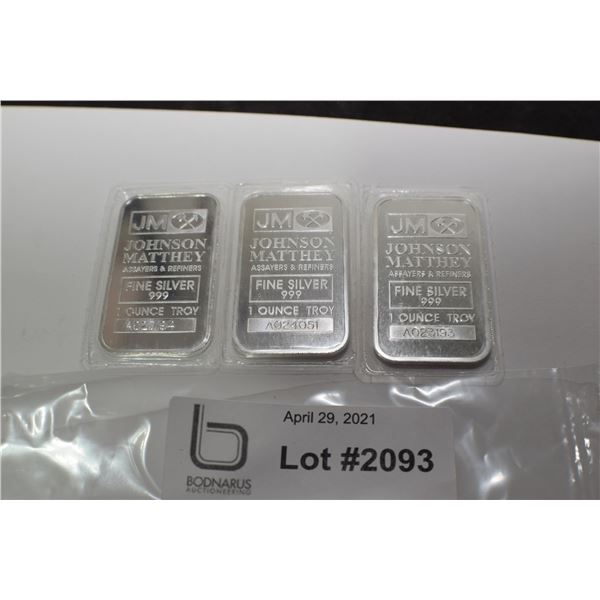 3 TIMES THE MONEY 1 OZ STERLING SILVER BARS