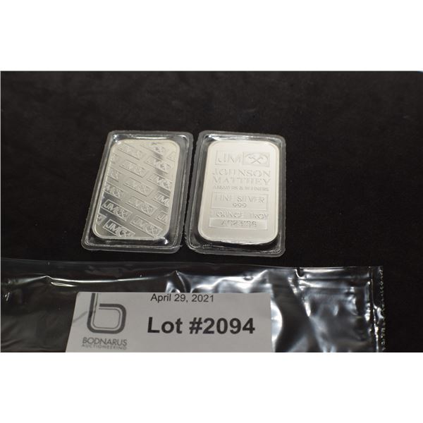 2 TIMES THE MONEY 1 OZ STERLING SILVER BARS