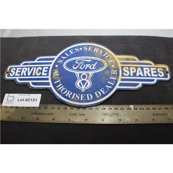 FORD V-8 PORCELAIN SIGN