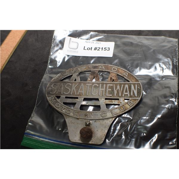 SASKATCHEWAN CAA LICENSE PLATE TOPPER