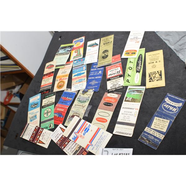 AUTOMOBILE ADVERTISING MATCHBOOK COVER LOT