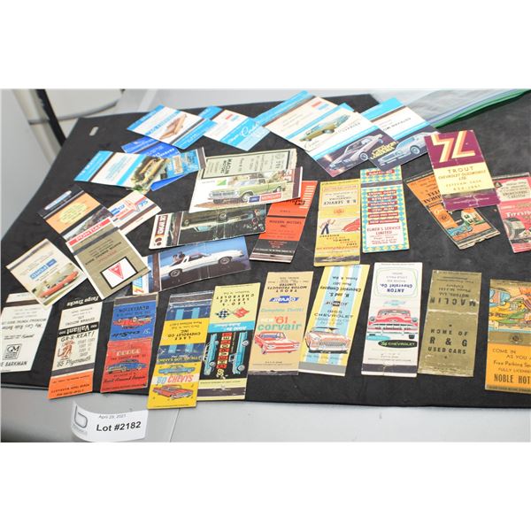 AUTOMOBILE ADVERTISING MATCHBOOK COVER LOT