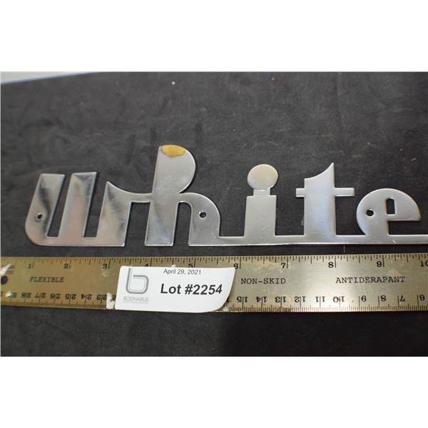 ANTIQUE WHITE TRUCK METAL EMBLEM