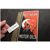 Image 1 : RED INDIAN PORCELAIN PUSH PLATE SIGN OIL GAS