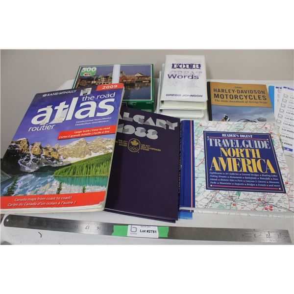 Lot of Atlas and Travel Books