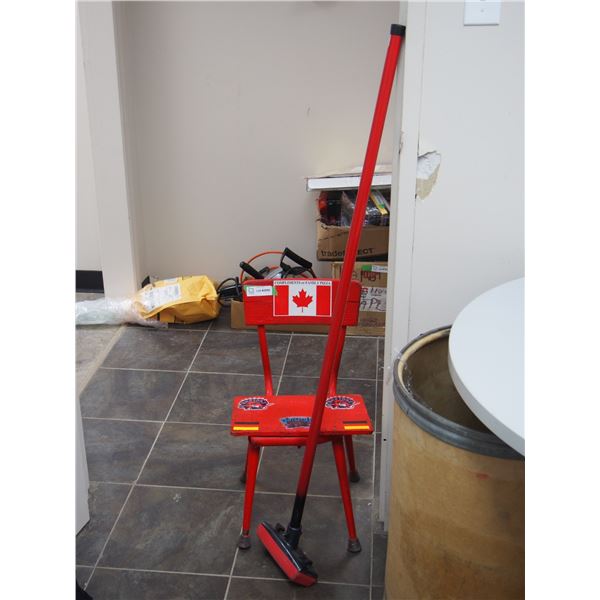 Handmade Kids Chair and Curling Broom