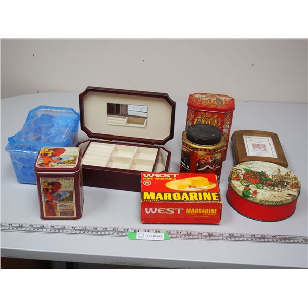 Jewelry Box, Collector Tins and Misc