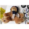 Image 2 : Oilers Teddy Bear, Tin Can with Hockey Pucks