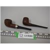 Image 1 : (2X THE MONEY) Vintage Tobacco Pipes Stamped Berks Imported + Wellington French Briar Nickel Plated