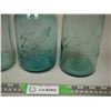 Image 2 : (3X THE MONEY) Vintage Blue Mason Jars (3)