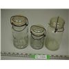 Image 1 : Vintage Clear Wire Bail Mason Jars (3)