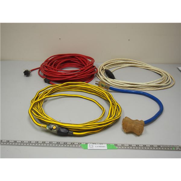 3 Extension Cords and Cord End